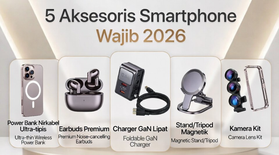 5 Aksesoris Smartphone Wajib 2026: Charger GaN & Smart Tracker